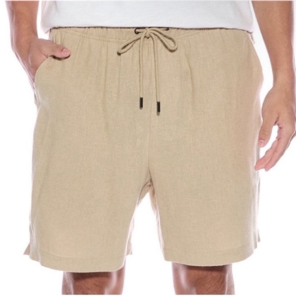 NWT Onia Men’s Air Linen 6” Pull-On Shorts Sand Beige Large NEW